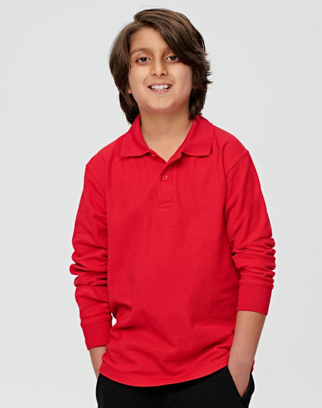 Kids 240Gsm Poly / Cotton Pique Long Sleeve Polo (WS-PS12K)