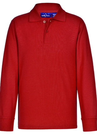 Kids 240Gsm Poly / Cotton Pique Long Sleeve Polo (WS-PS12K)