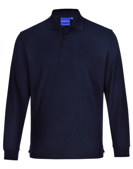 Adults Poly / Cotton Pique Long Sleeve Polo (WS-PS12)