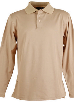 Mens Cotton Back TrueDry® Long Sleeve Polo (WS-PS35)