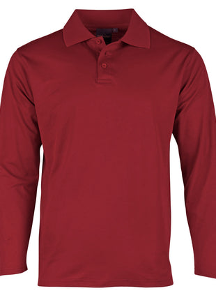 Mens Cotton Back TrueDry® Long Sleeve Polo (WS-PS35)