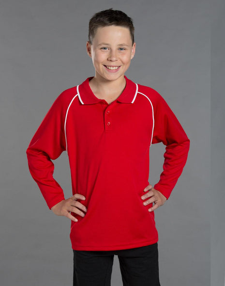 Kids CoolDry® Raglan Long Sleeve Polo (WS-PS43K)