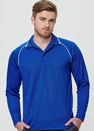 Mens CoolDry® Raglan Long Sleeve Polo (WS-PS43)