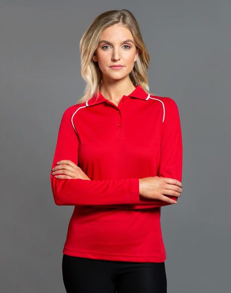 Womens CoolDry® Raglan Long Sleeve Polo (WS-PS44)