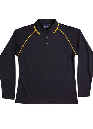 Womens CoolDry® Raglan Long Sleeve Polo (WS-PS44)