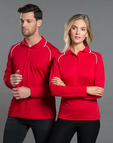 Mens CoolDry® Raglan Long Sleeve Polo (WS-PS43)