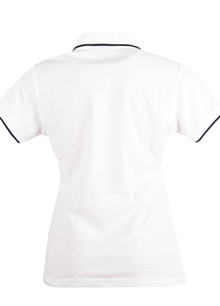 Womens Poly / Cotton Contrast Pique Short Sleeve Polo (WS-PS48A)