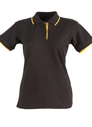 Womens Poly / Cotton Contrast Pique Short Sleeve Polo (WS-PS48A)