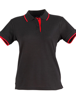 Womens Poly / Cotton Contrast Pique Short Sleeve Polo (WS-PS48A)