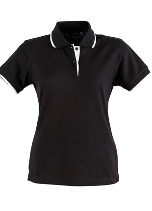 Womens Poly / Cotton Contrast Pique Short Sleeve Polo (WS-PS48A)