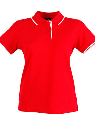 Womens Poly / Cotton Contrast Pique Short Sleeve Polo (WS-PS48A)