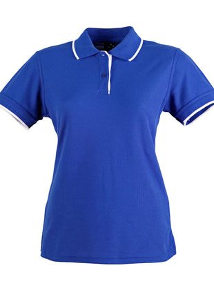 Womens Poly / Cotton Contrast Pique Short Sleeve Polo (WS-PS48A)