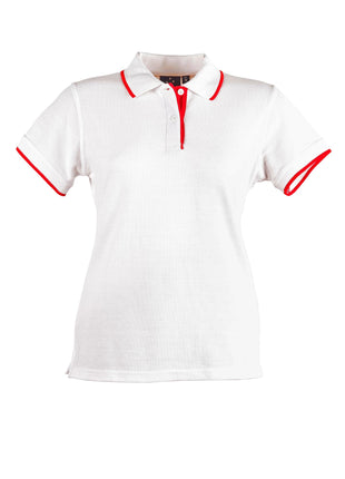 Womens Poly / Cotton Contrast Pique Short Sleeve Polo (WS-PS48A)