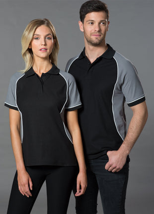 Mens TrueDry® Tri-Colour Short Sleeve Pique Polo (WS-PS77)