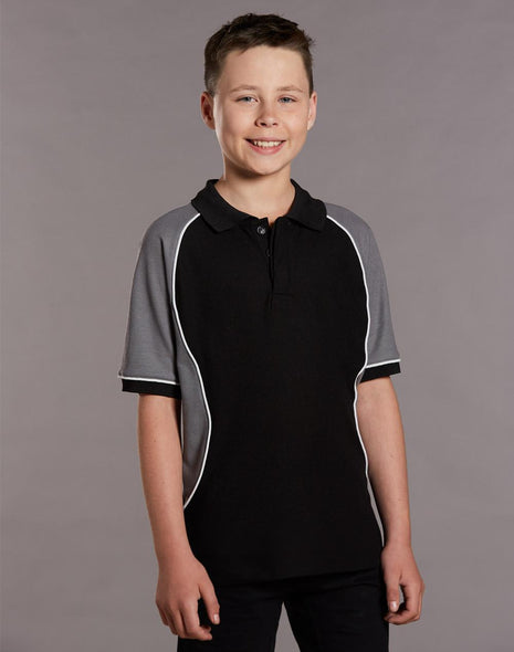 Kids TrueDry® Tri-Colour Short Sleeve Pique Polo (WS-PS77K)