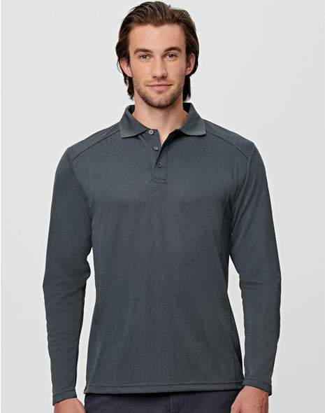 Mens Bamboo Charcoal Long Sleeve Polo (WS-PS89)