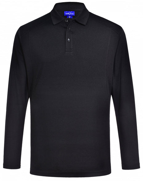 Mens Bamboo Charcoal Long Sleeve Polo (WS-PS89)
