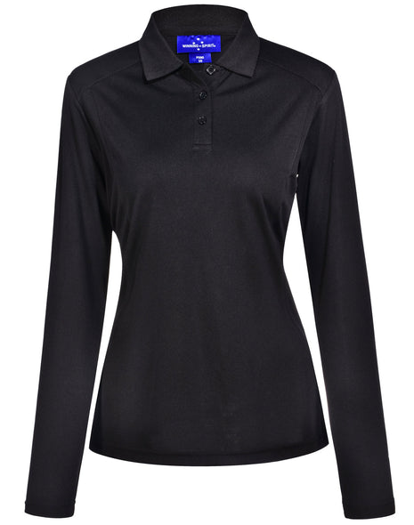 Womens Bamboo Charcoal Long Sleeve Polo (WS-PS90)