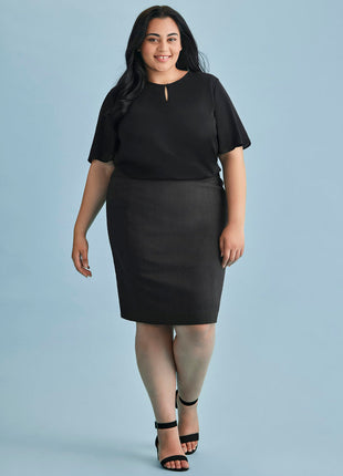 Womens Cool Stretch Mid-Waist Pencil Skirt (BZ-RGS312L)