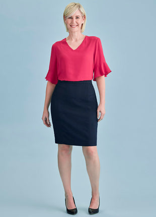 Womens Cool Stretch Mid-Waist Pencil Skirt (BZ-RGS312L)