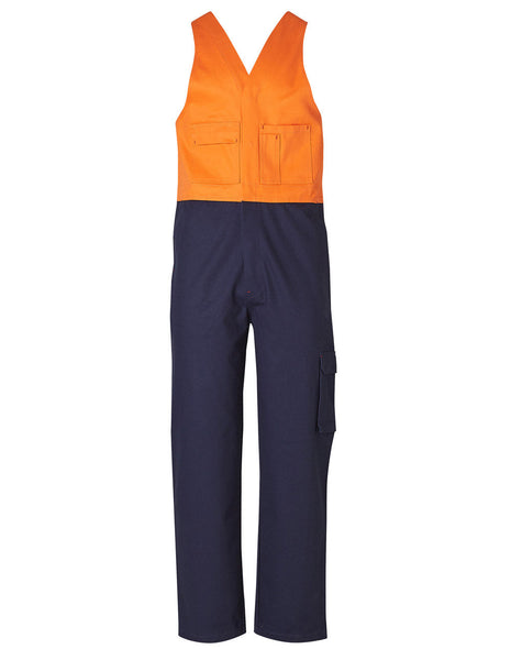 Mens Hi Vis Two Tone Cotton Drill Action Back Overall-Regular (WS-SW201)