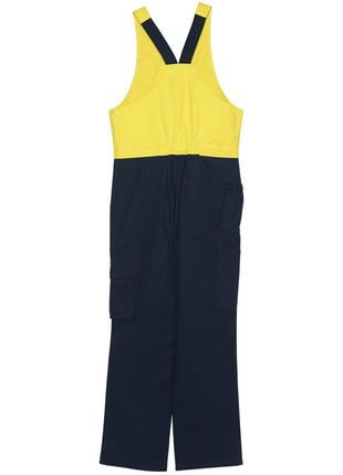 Mens Hi Vis Two Tone Cotton Drill Action Back Overall-Stout (WS-SW202)