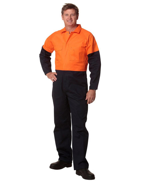 Mens Hi Vis Two Tone Cotton Drill Coverall-Regular (WS-SW204)