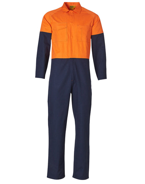 Mens Hi Vis Two Tone Cotton Drill Coverall-Regular (WS-SW204)