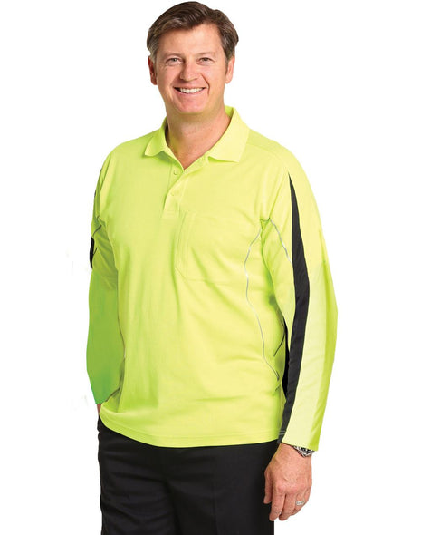 Mens TrueDry® Long Sleeve Hi Vis Polo (WS-SW33A)