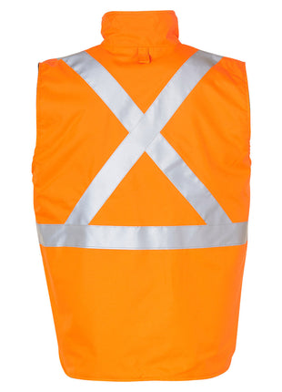 Hi Vis Reversible Safety Vest With X Pattern 3M® Tapes (WS-SW37)