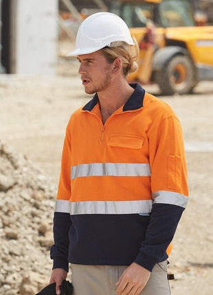 Hi Vis Two Tone Cotton Fleecy Sweat With 3M® Tapes (WS-SW48)