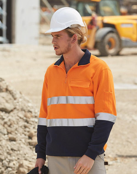 Hi Vis Two Tone Cotton Fleecy Sweat With 3M® Tapes (WS-SW48)