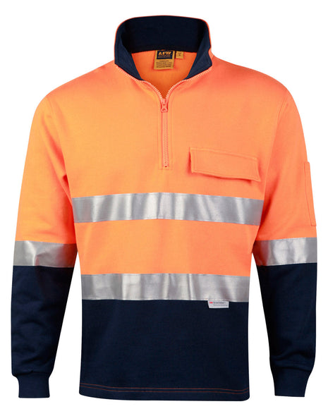 Hi Vis Two Tone Cotton Fleecy Sweat With 3M® Tapes (WS-SW48)
