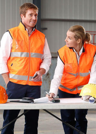 Hi Vis Reversible Mandarine Collar Safety Vest With 3M® Tapes (WS-SW49)