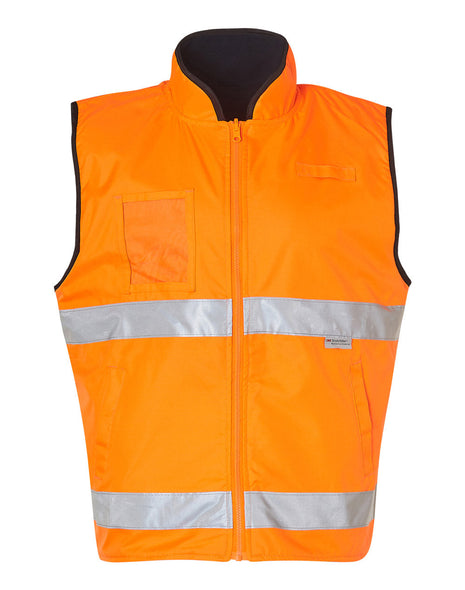 Hi Vis Reversible Mandarine Collar Safety Vest With 3M® Tapes (WS-SW49)