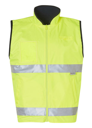 Hi Vis Reversible Mandarine Collar Safety Vest With 3M® Tapes (WS-SW49)