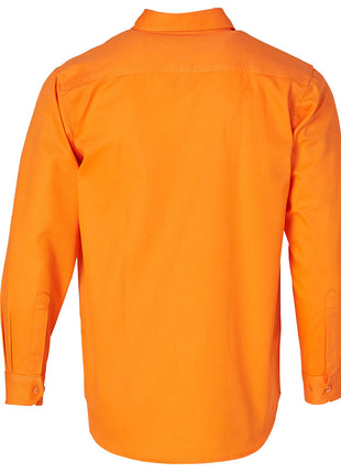 Mens Hi Vis Long Sleeve Drill Shirt (WS-SW51)