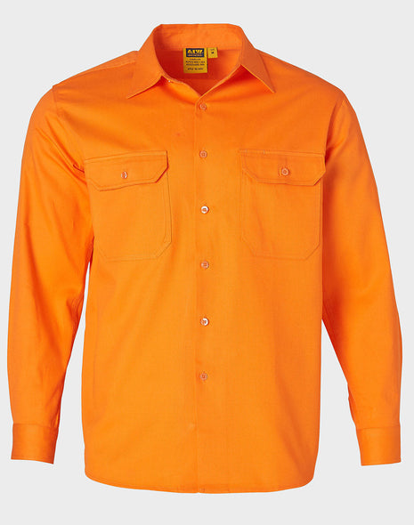Mens Hi Vis Long Sleeve Drill Shirt (WS-SW51)