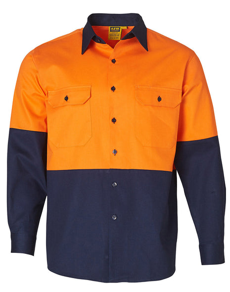 Hi Vis Cotton Drill Shirt Long Sleeve (WS-SW54)