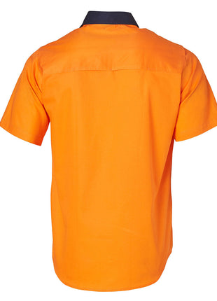 Hi Vis Two Tone Short Sleeve Cotton Work Shirt (WS-SW57)