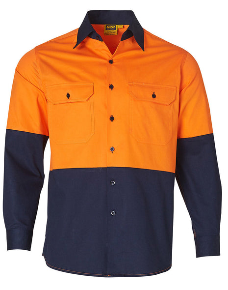 Hi Vis Two Tone Cool-Breeze Long Sleeve Cotton Work Shirt (WS-SW58)