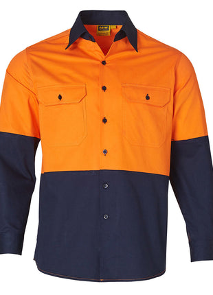 Hi Vis Two Tone Cool-Breeze Long Sleeve Cotton Work Shirt (WS-SW58)
