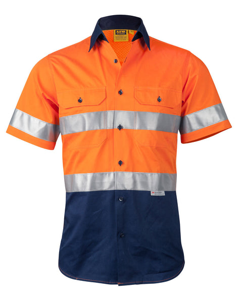 Mens Hi Vis Cool Breeze Safety Short Sleeve Shirt (3M® Tape) (WS-SW59)