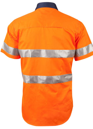 Mens Hi Vis Cool Breeze Safety Short Sleeve Shirt (3M® Tape) (WS-SW59)
