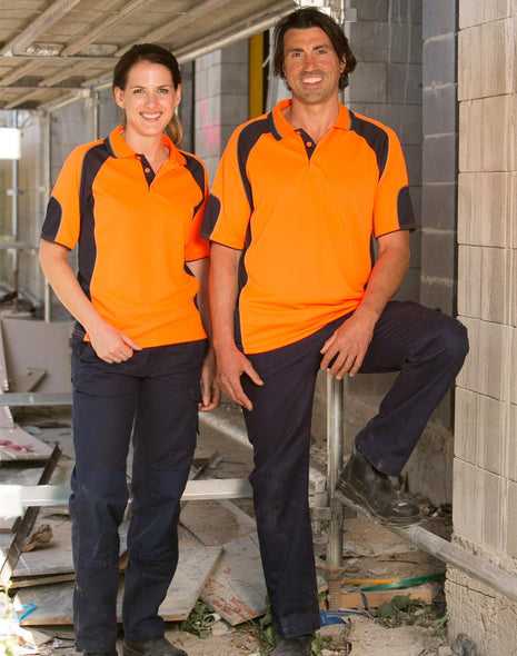 Mens Hi Vis CoolDry® Contrast Polo With Sleeve Panels (WS-SW61)