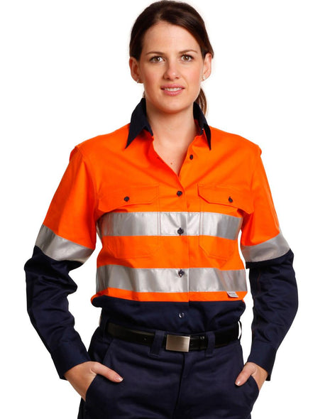 Womens Hi Vis Long Sleeve Safety Shirt 3M® Tape (WS-SW65)