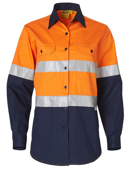 Womens Hi Vis Long Sleeve Safety Shirt 3M® Tape (WS-SW65)