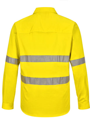 Hi Vis Cool-Breeze Closed Front Long Sleeve Shirt (Perforated Tape) (WS-SW87)