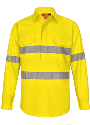 Hi Vis Cool-Breeze Closed Front Long Sleeve Shirt (Perforated Tape) (WS-SW87)