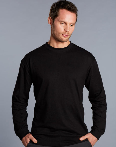 Mens Cotton Crew Neck Long Sleeve Tee (WS-TS02)